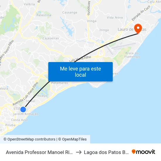 Avenida Professor Manoel Ribeiro, 216 | Ida to Lagoa dos Patos Bahia Brazil map