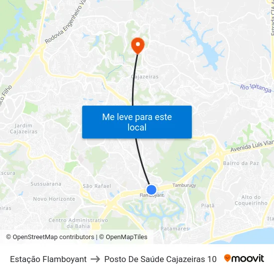 Estação Flamboyant to Posto De Saúde Cajazeiras 10 map