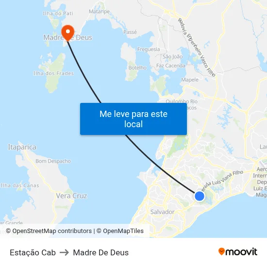 Estação Cab to Madre De Deus map