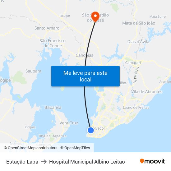 Estação Lapa to Hospital Municipal Albino Leitao map
