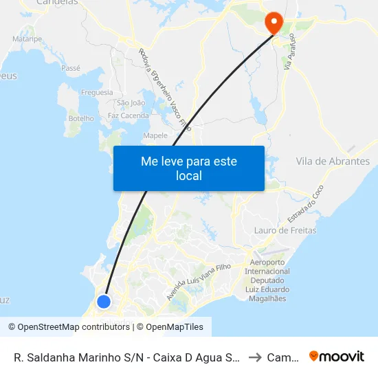 R. Saldanha Marinho S/N - Caixa D Agua Salvador - Ba Brasil to Camaçari map