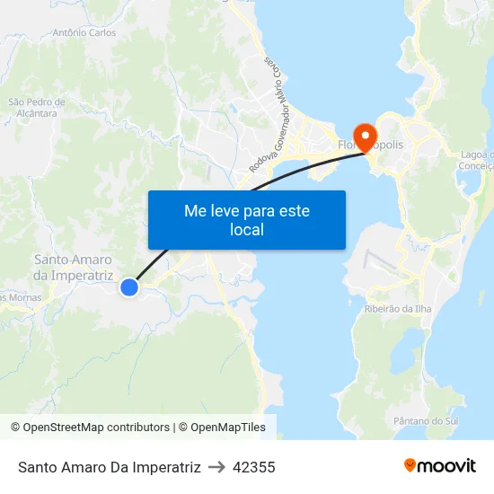 Santo Amaro Da Imperatriz to 42355 map