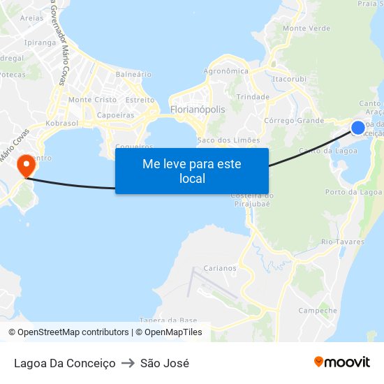 Lagoa Da Conceiço to São José map