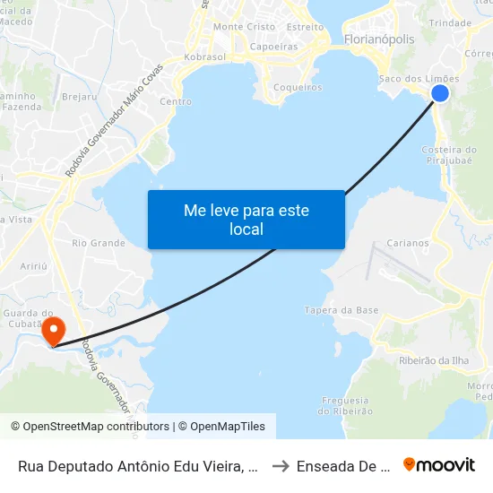 Rua Deputado Antônio Edu Vieira, 94 (001) to Enseada De Brito map