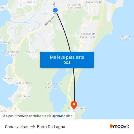 Canasvieiras to Barra Da Lagoa map