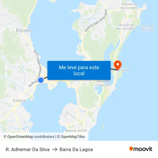 R. Adhemar Da Silva to Barra Da Lagoa map