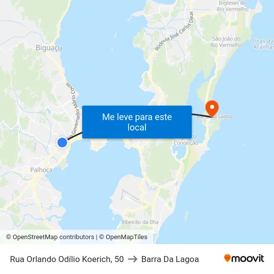 Rua Orlando Odílio Koerich, 50 to Barra Da Lagoa map