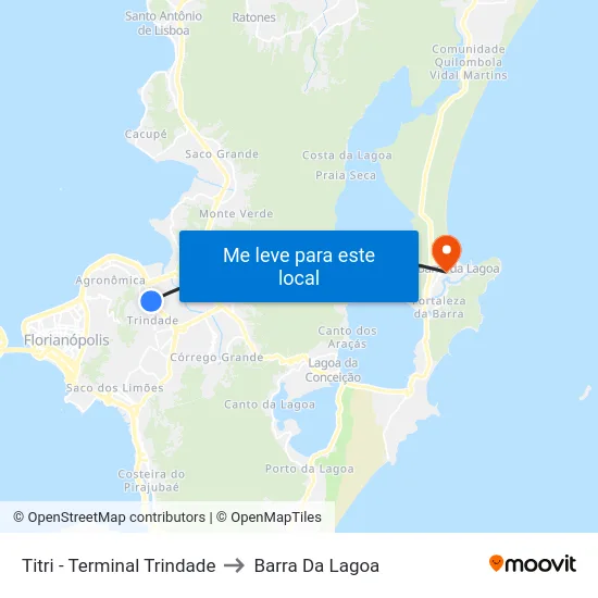 Titri - Terminal Trindade to Barra Da Lagoa map