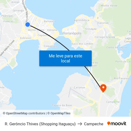 R. Gerôncio Thives (Shopping Itaguaçu) to Campeche map