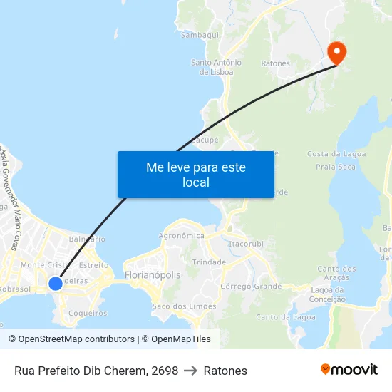 Rua Prefeito Dib Cherem, 2698 to Ratones map
