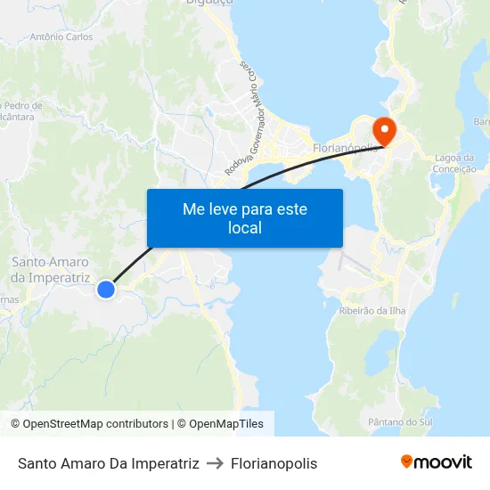 Santo Amaro Da Imperatriz to Florianopolis map