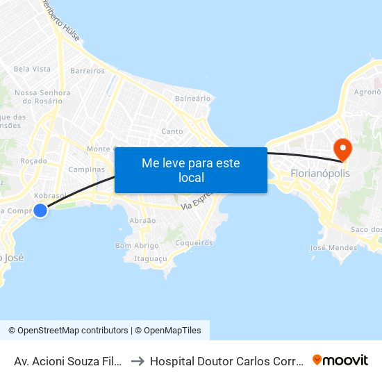 Av. Acioni Souza Filho to Hospital Doutor Carlos Corrêa map