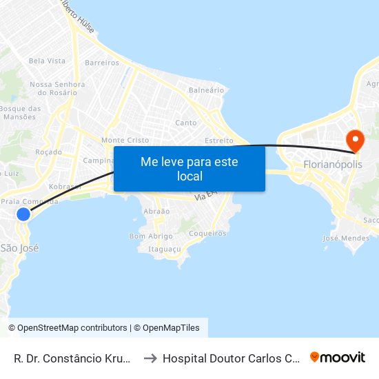 R. Dr. Constâncio Krummel to Hospital Doutor Carlos Corrêa map