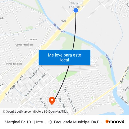 Marginal Br-101 | Intelbras to Faculdade Municipal Da Palhoça map