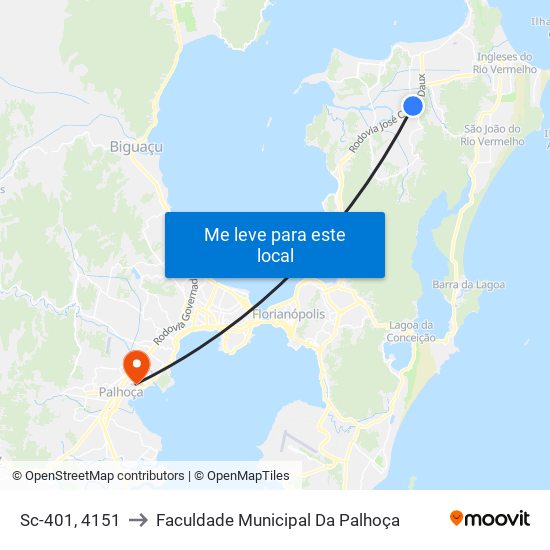 Sc-401, 4151 to Faculdade Municipal Da Palhoça map