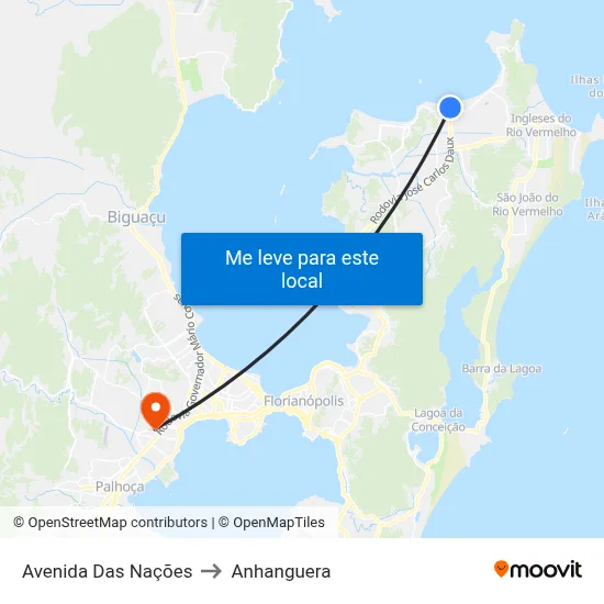 Avenida Das Nações to Anhanguera map