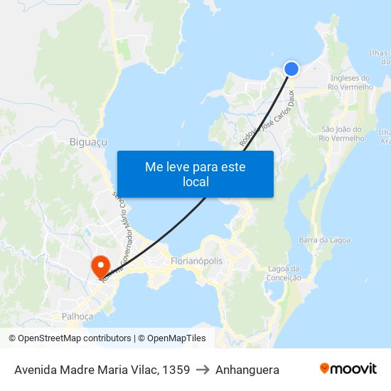 Avenida Madre Maria Vilac, 1359 to Anhanguera map