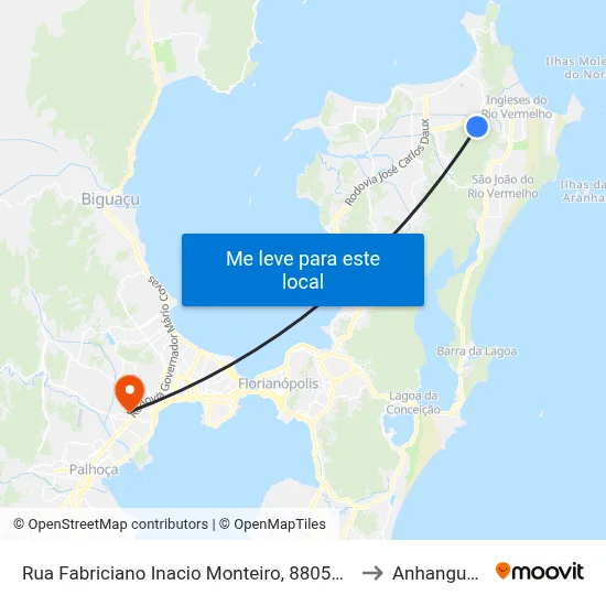 Rua Fabriciano Inacio Monteiro, 88058038 to Anhanguera map