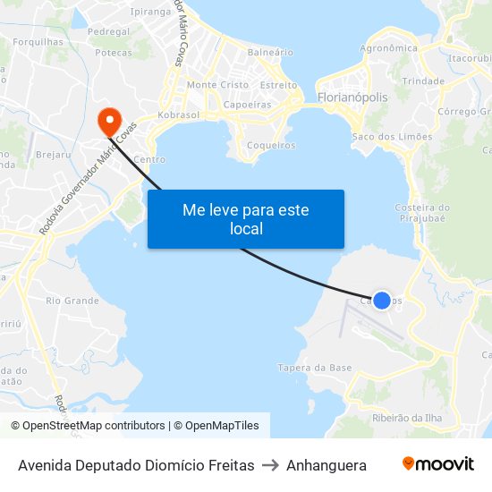 Avenida Deputado Diomício Freitas to Anhanguera map