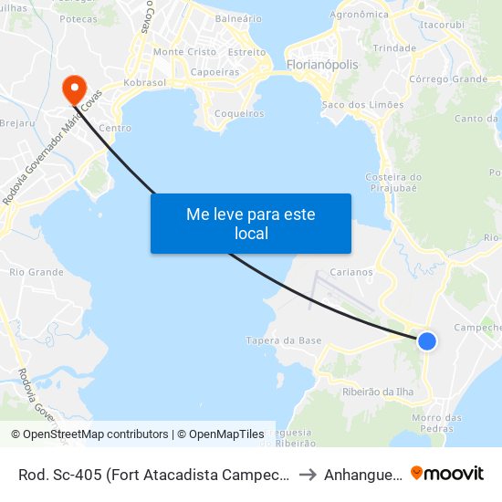 Rod. Sc-405 (Fort Atacadista Campeche) to Anhanguera map