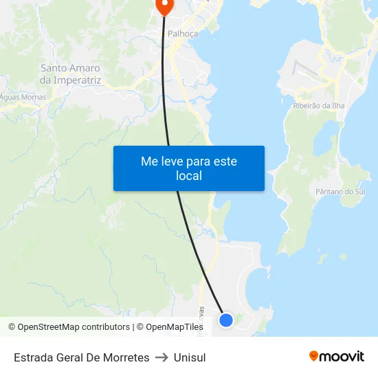 Estrada Geral De Morretes to Unisul map