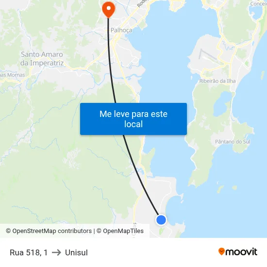 Rua 518, 1 to Unisul map