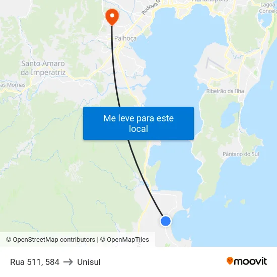Rua 511, 584 to Unisul map