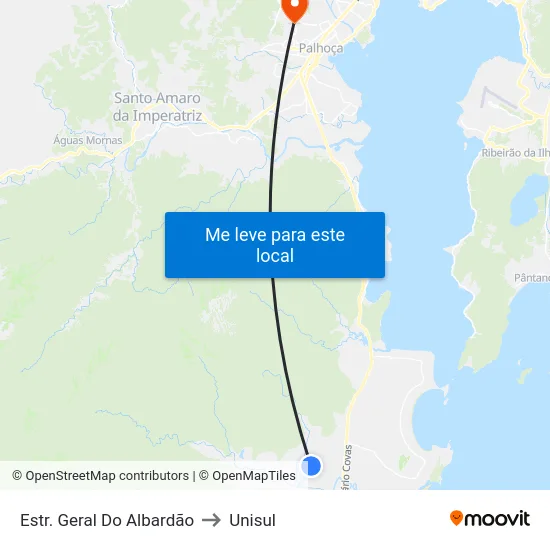 Estr. Geral Do Albardão to Unisul map