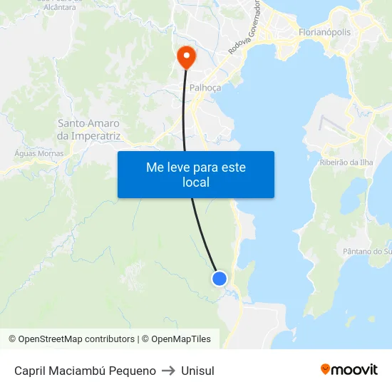 Capril Maciambú Pequeno to Unisul map