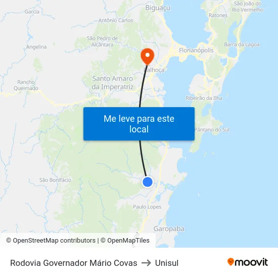 Rodovia Governador Mário Covas to Unisul map