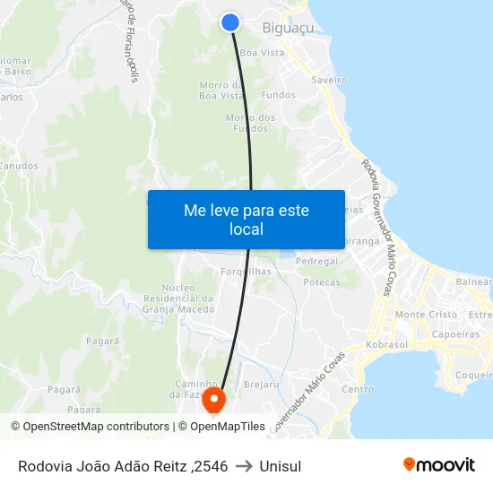 Rodovia João Adão Reitz ,2546 to Unisul map