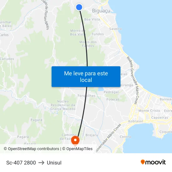 Sc-407 2800 to Unisul map