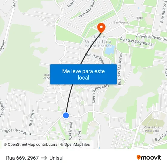 Rua 669, 2967 to Unisul map