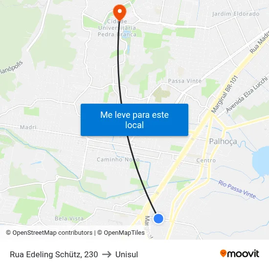 Rua Edeling Schütz, 230 to Unisul map
