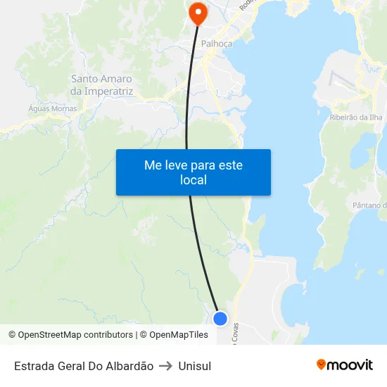 Estrada Geral Do Albardão to Unisul map