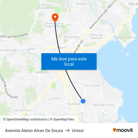 Avenida Aleixo Alves De Souza to Unisul map