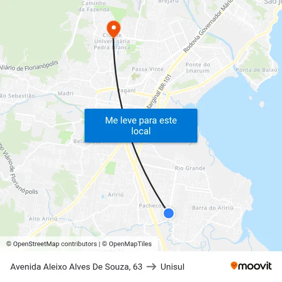 Avenida Aleixo Alves De Souza, 63 to Unisul map