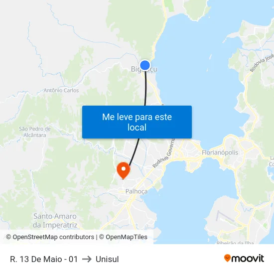 R. 13 De Maio - 01 to Unisul map