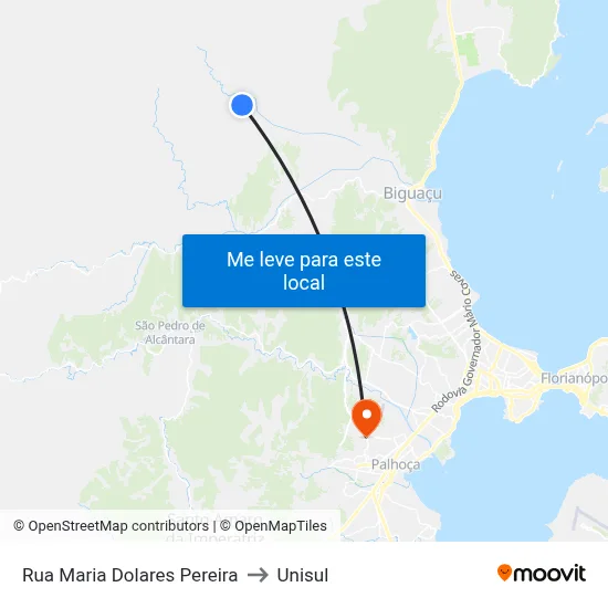 Rua Maria Dolares Pereira to Unisul map