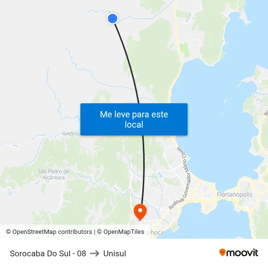 Sorocaba Do Sul - 08 to Unisul map