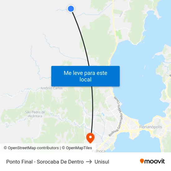 Ponto Final - Sorocaba De Dentro to Unisul map