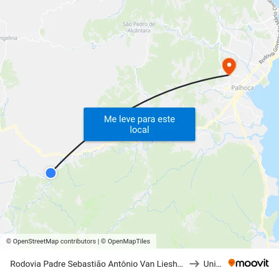 Rodovia Padre Sebastião Antônio Van Lieshout,4422 to Unisul map