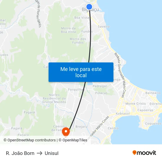 R. João Born to Unisul map