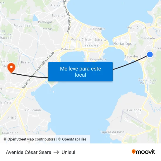 Avenida César Seara to Unisul map