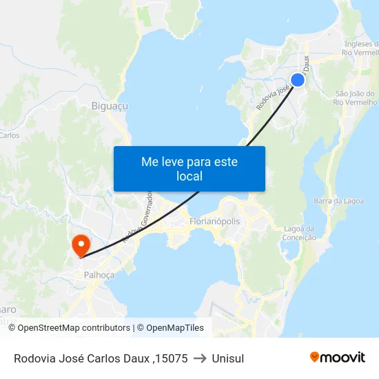 Rodovia José Carlos Daux ,15075 to Unisul map