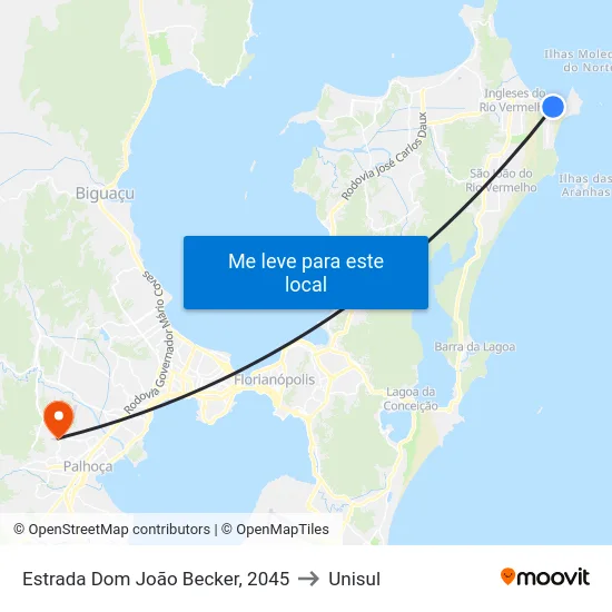 Estrada Dom João Becker, 2045 to Unisul map