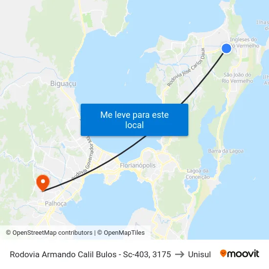 Rodovia Armando Calil Bulos - Sc-403, 3175 to Unisul map
