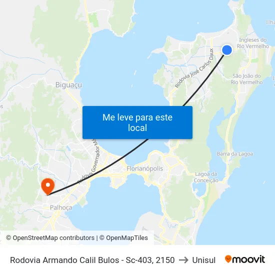 Rodovia Armando Calil Bulos - Sc-403, 2150 to Unisul map