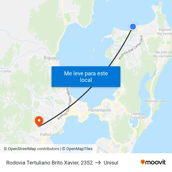 Rodovia Tertuliano Brito Xavier, 2352 to Unisul map
