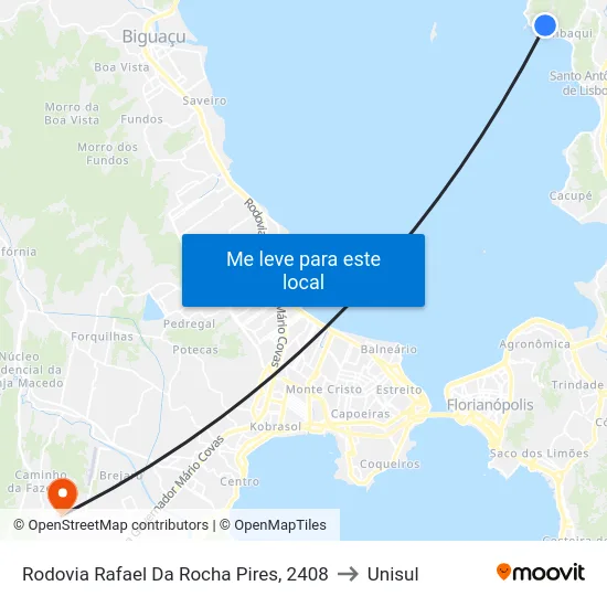 Rodovia Rafael Da Rocha Pires, 2408 to Unisul map